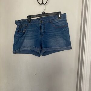 Faded Glory Medium Blue Rolled Hem Denim Shorts